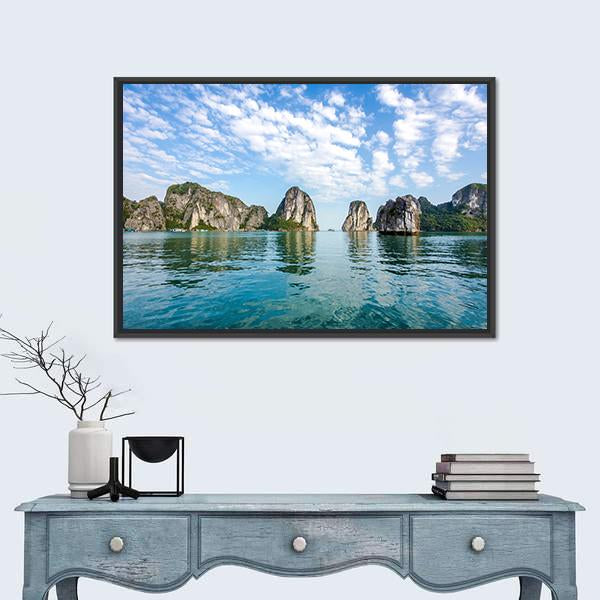 Scenery At Halong Bay In North Vietnam Panoramic Canvas Wall Art-1 Piece-36" x 12"-Tiaracle