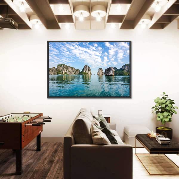 Scenery At Halong Bay In North Vietnam Panoramic Canvas Wall Art-1 Piece-36" x 12"-Tiaracle