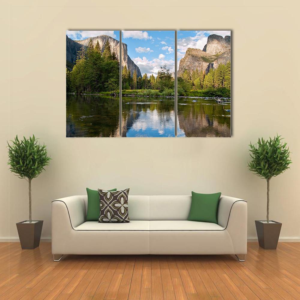 Scenery At Yosemite National Park Canvas Wall Art-3 Horizontal-Gallery Wrap-37" x 24"-Tiaracle