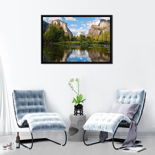 Scenery At Yosemite National Park Canvas Wall Art-1 Piece-Floating Frame-24" x 16"-Tiaracle