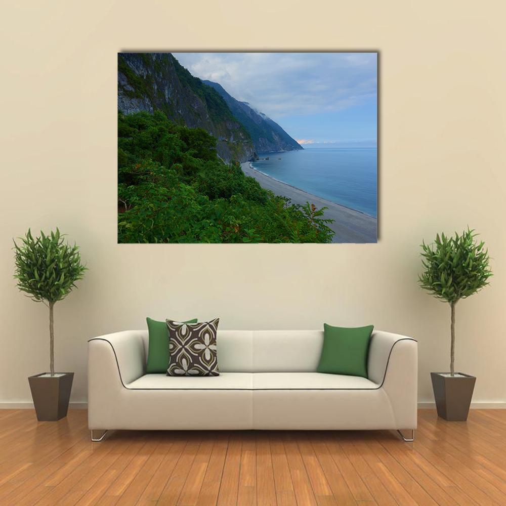 Scenery Of Cliffs Near Sea In Taiwan Canvas Wall Art-1 Piece-Gallery Wrap-48" x 32"-Tiaracle
