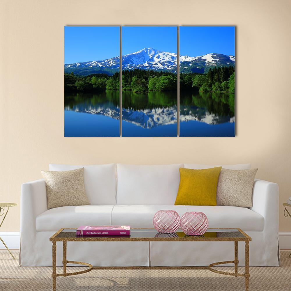 Scenery Of Green Mt Chokai Canvas Wall Art-3 Horizontal-Gallery Wrap-37" x 24"-Tiaracle