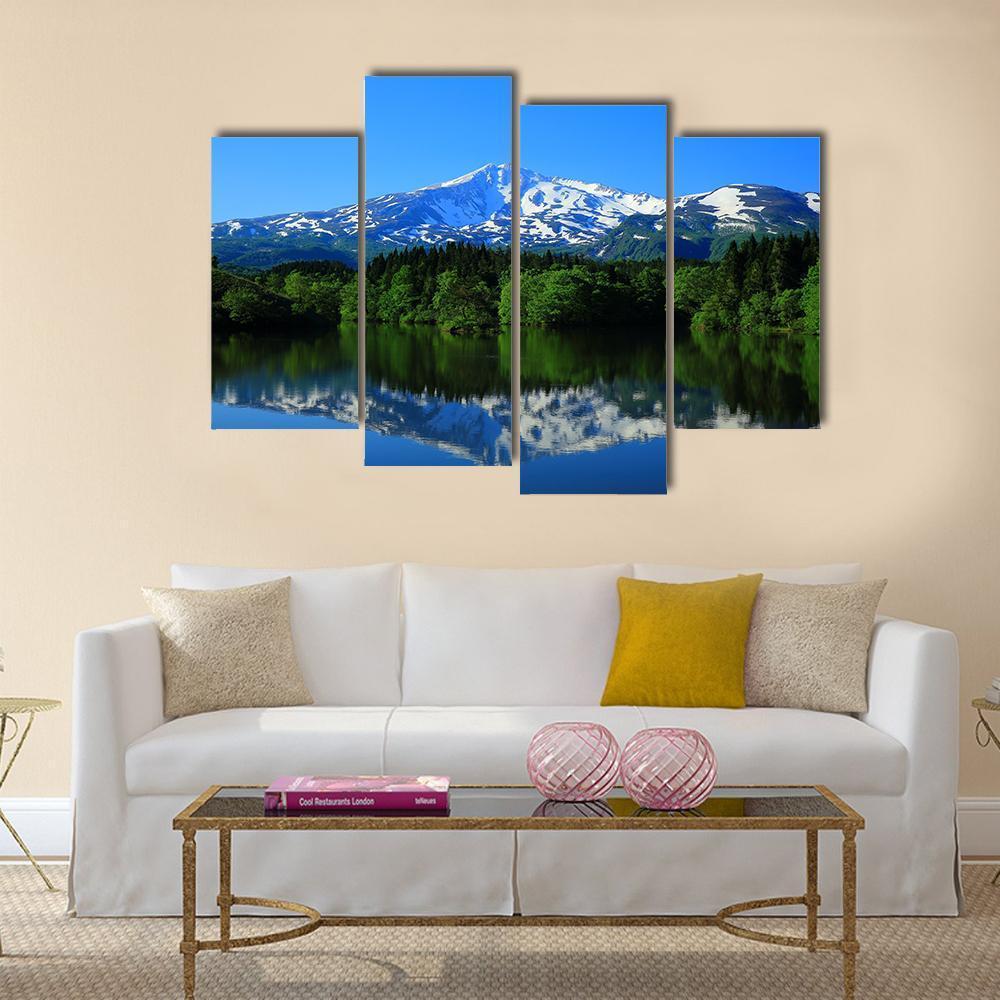 Scenery Of Green Mt Chokai Canvas Wall Art-4 Pop-Gallery Wrap-50" x 32"-Tiaracle