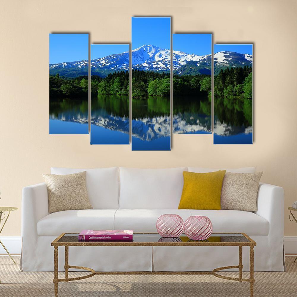 Scenery Of Green Mt Chokai Canvas Wall Art-5 Pop-Gallery Wrap-47" x 32"-Tiaracle