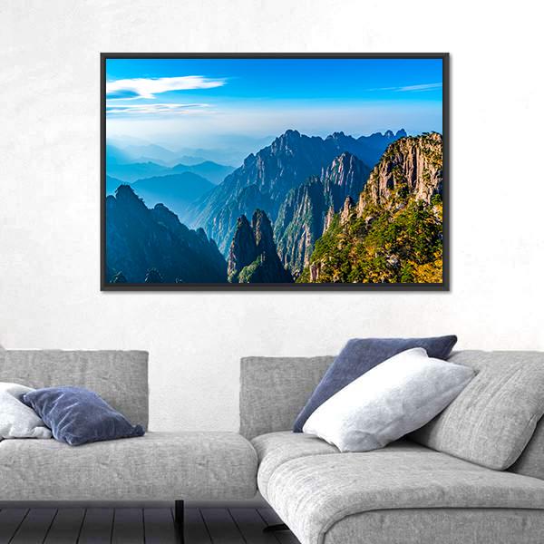 Scenery Of Mount Huangshan Canvas Wall Art-3 Horizontal-Gallery Wrap-25" x 16"-Tiaracle