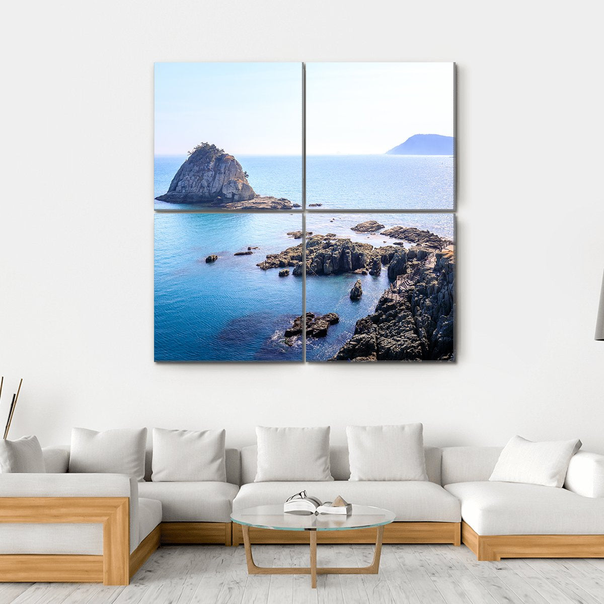 Scenery Of Oryukdo Islands In Busan Canvas Wall Art-4 Square-Gallery Wrap-17" x 17"-Tiaracle