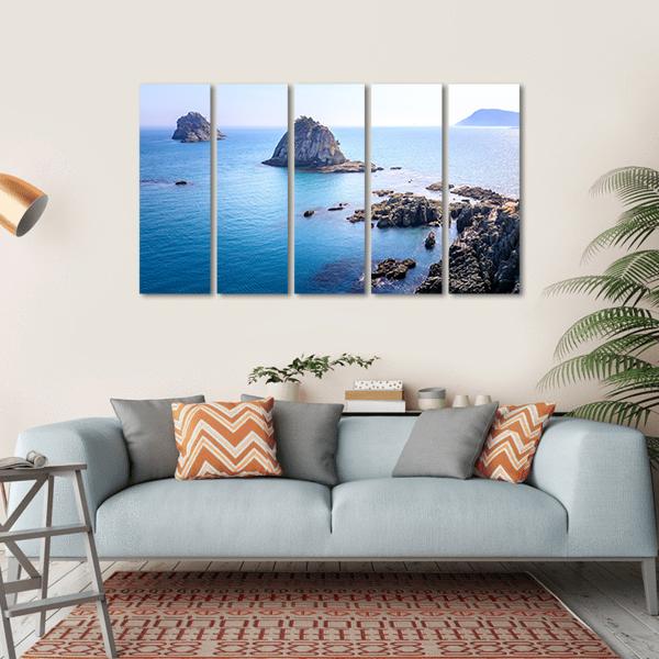 Scenery Of Oryukdo Islands In Busan Canvas Wall Art-5 Horizontal-Gallery Wrap-22" x 12"-Tiaracle