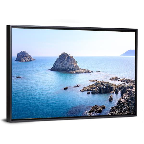 Scenery Of Oryukdo Islands In Busan Canvas Wall Art-3 Horizontal-Gallery Wrap-25" x 16"-Tiaracle