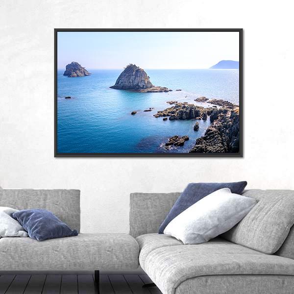 Scenery Of Oryukdo Islands In Busan Canvas Wall Art-3 Horizontal-Gallery Wrap-25" x 16"-Tiaracle