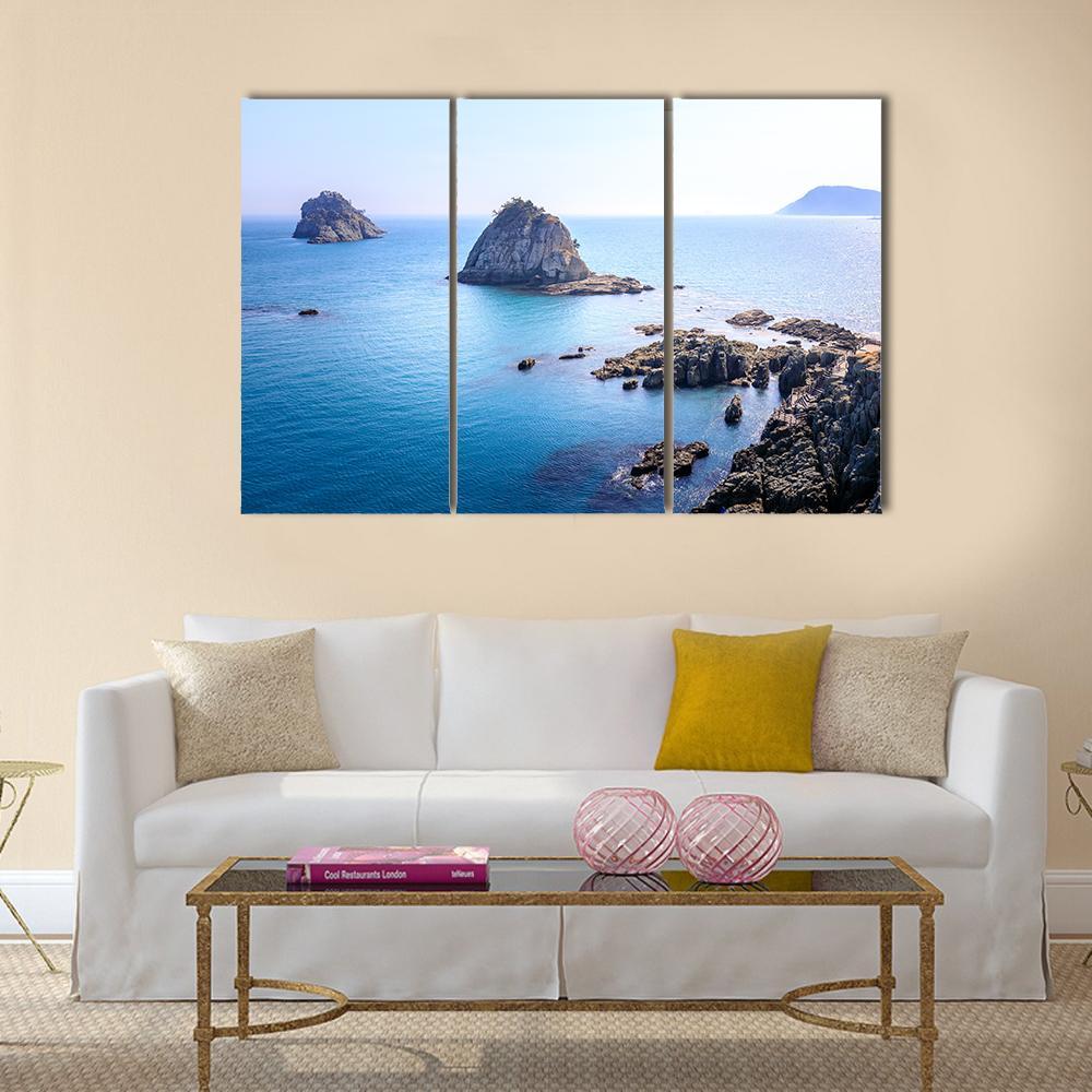 Scenery Of Oryukdo Islands In Busan Canvas Wall Art-3 Horizontal-Gallery Wrap-37" x 24"-Tiaracle