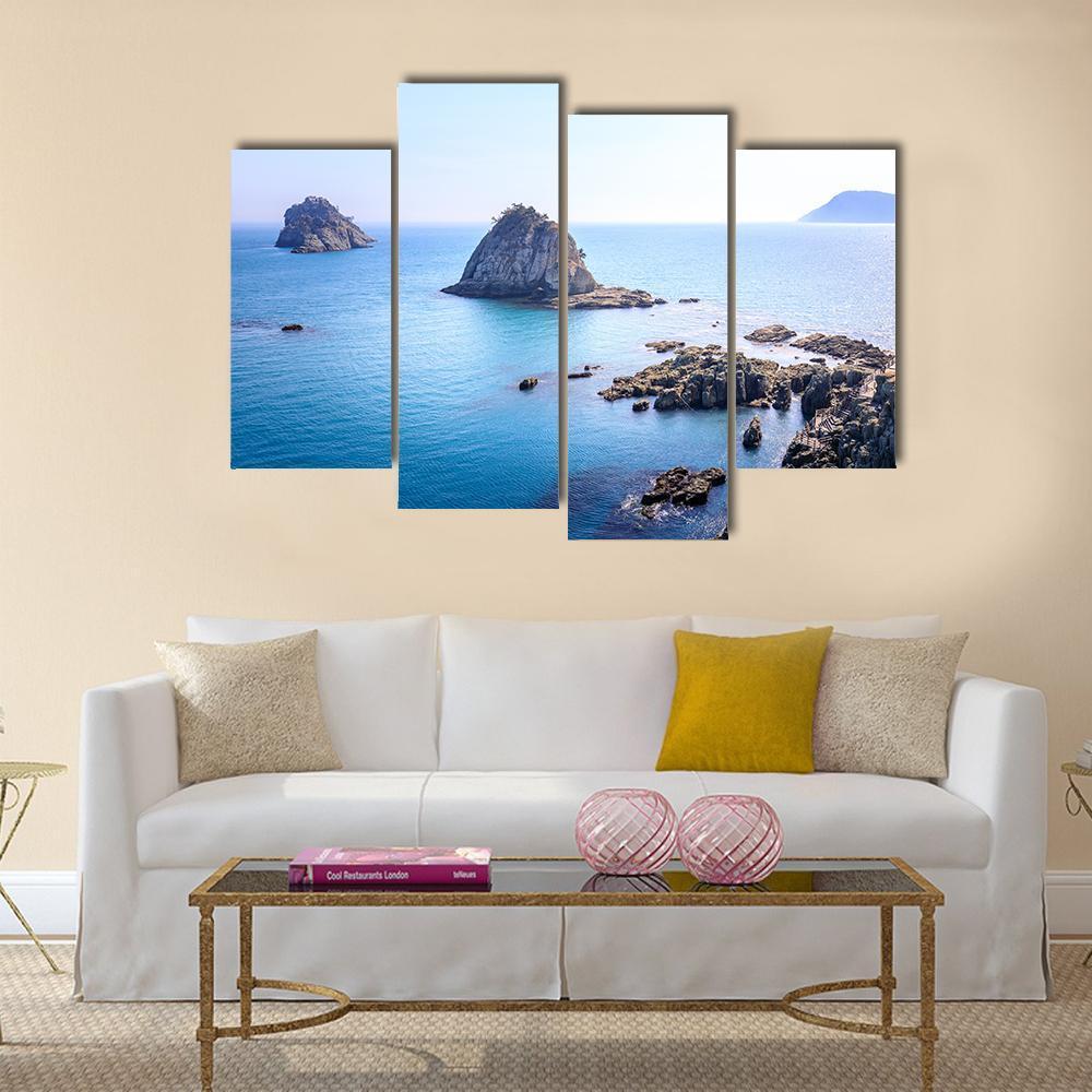 Scenery Of Oryukdo Islands In Busan Canvas Wall Art-4 Pop-Gallery Wrap-50" x 32"-Tiaracle