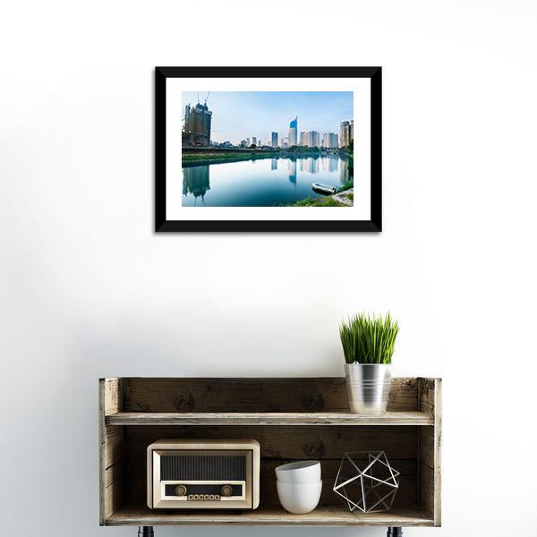 Scenery Of Reservoir Jakarta Canvas Wall Art-3 Horizontal-Gallery Wrap-25" x 16"-Tiaracle
