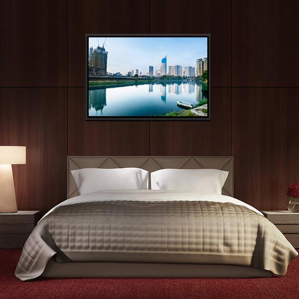 Scenery Of Reservoir Jakarta Canvas Wall Art-3 Horizontal-Gallery Wrap-25" x 16"-Tiaracle