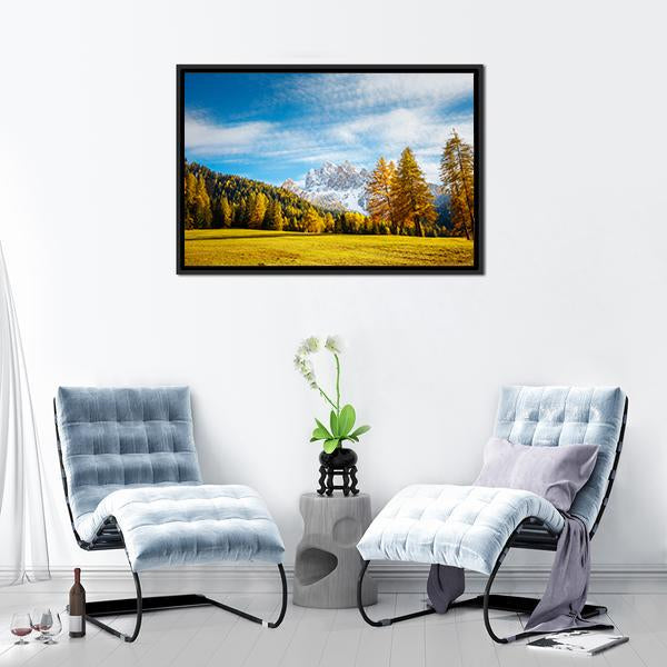 Scenic Alpine Peaks Durrenstein Canvas Wall Art-1 Piece-Floating Frame-24" x 16"-Tiaracle