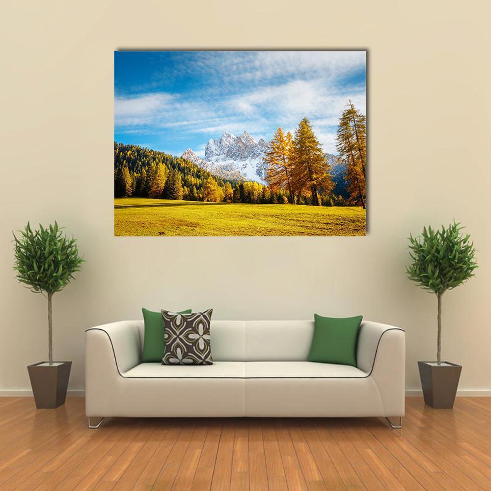 Scenic Alpine Peaks Durrenstein Canvas Wall Art-1 Piece-Gallery Wrap-48" x 32"-Tiaracle