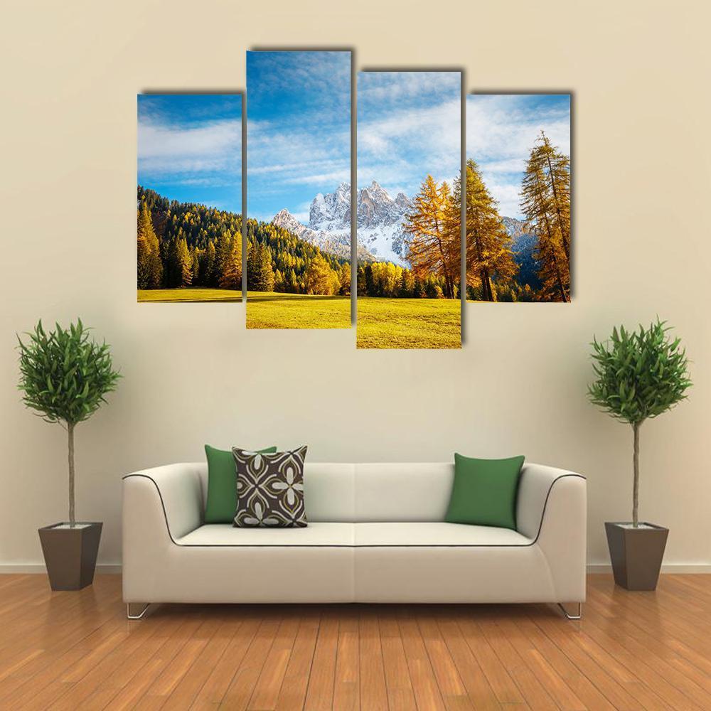 Scenic Alpine Peaks Durrenstein Canvas Wall Art-4 Pop-Gallery Wrap-50" x 32"-Tiaracle