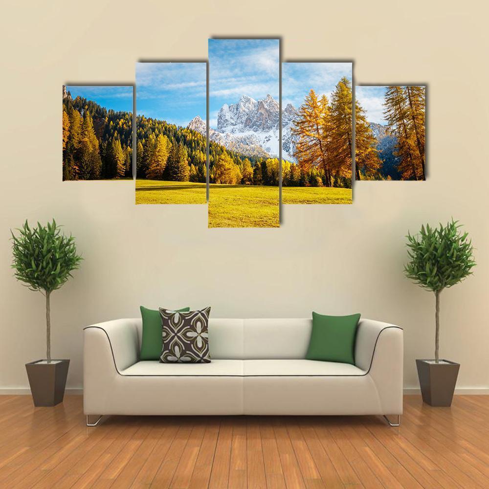 Scenic Alpine Peaks Durrenstein Canvas Wall Art-5 Star-Gallery Wrap-62" x 32"-Tiaracle