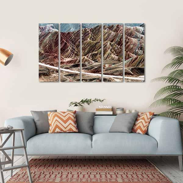 Scenic Area Of Zhangye Canvas Wall Art-5 Horizontal-Gallery Wrap-22" x 12"-Tiaracle