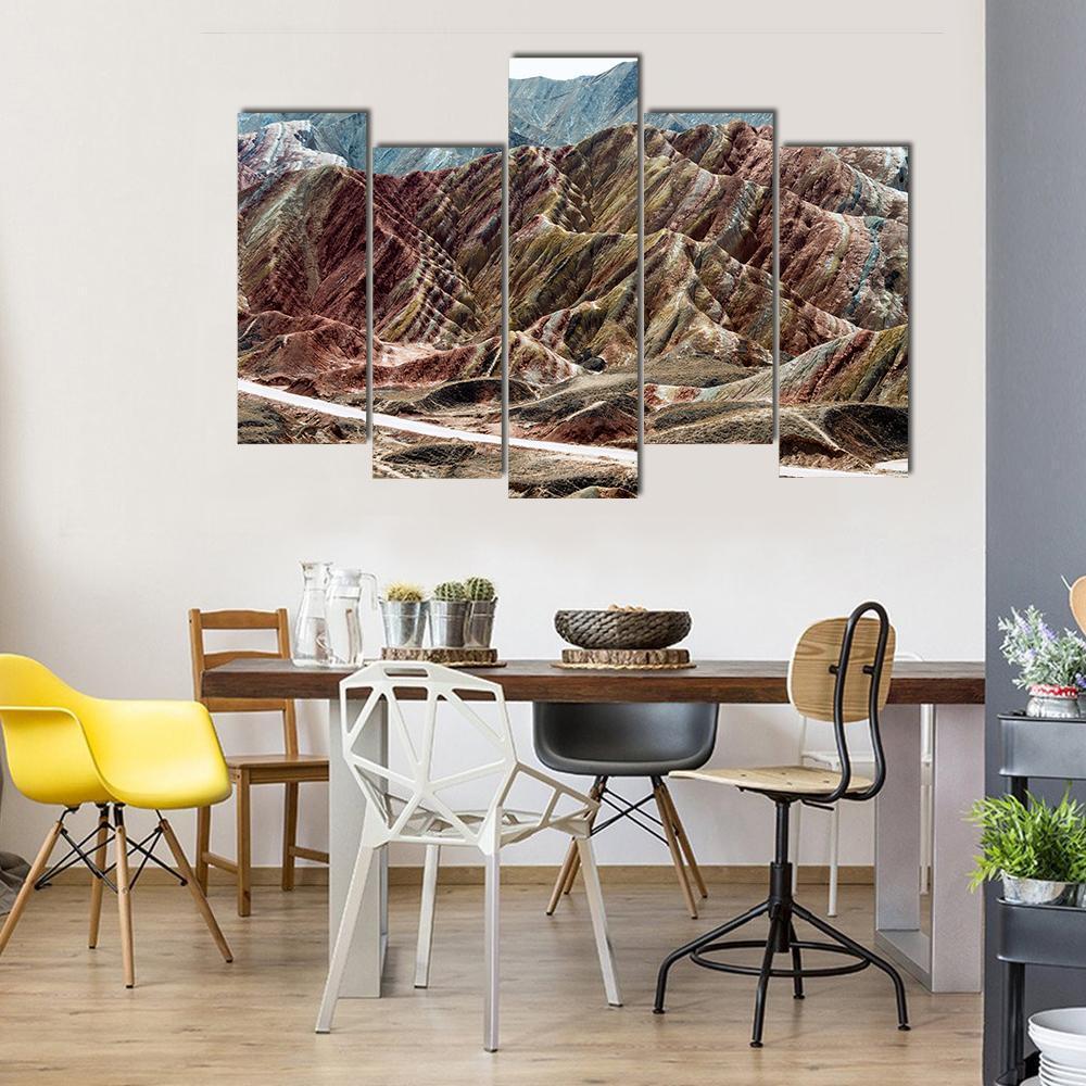 Scenic Area Of Zhangye Canvas Wall Art-5 Pop-Gallery Wrap-47" x 32"-Tiaracle