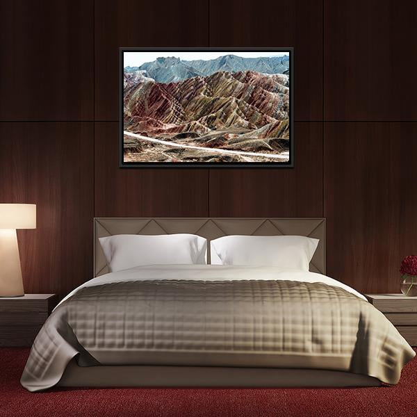 Scenic Area Of Zhangye Vertical Canvas Wall Art-3 Vertical-Gallery Wrap-12" x 25"-Tiaracle