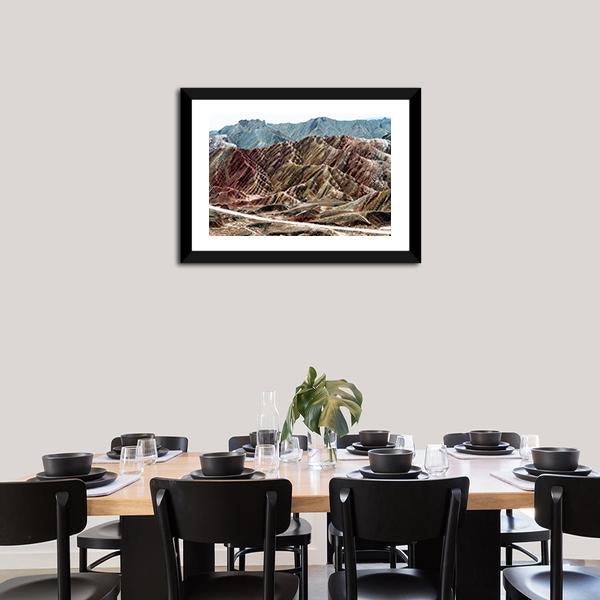 Scenic Area Of Zhangye Vertical Canvas Wall Art-3 Vertical-Gallery Wrap-12" x 25"-Tiaracle