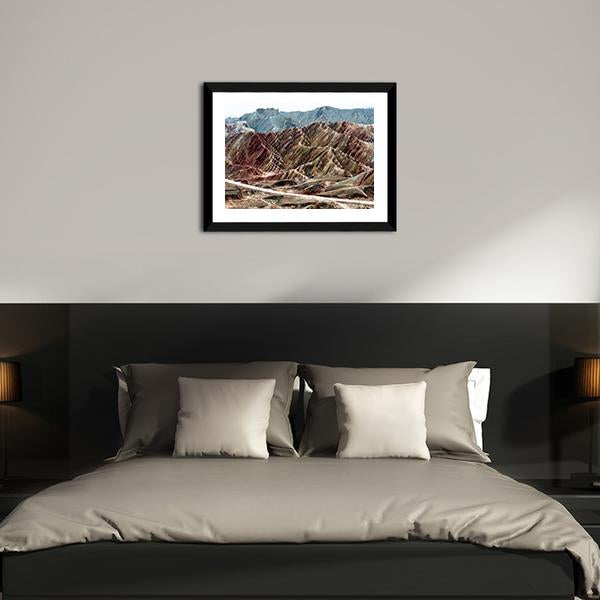 Scenic Area Of Zhangye Vertical Canvas Wall Art-3 Vertical-Gallery Wrap-12" x 25"-Tiaracle