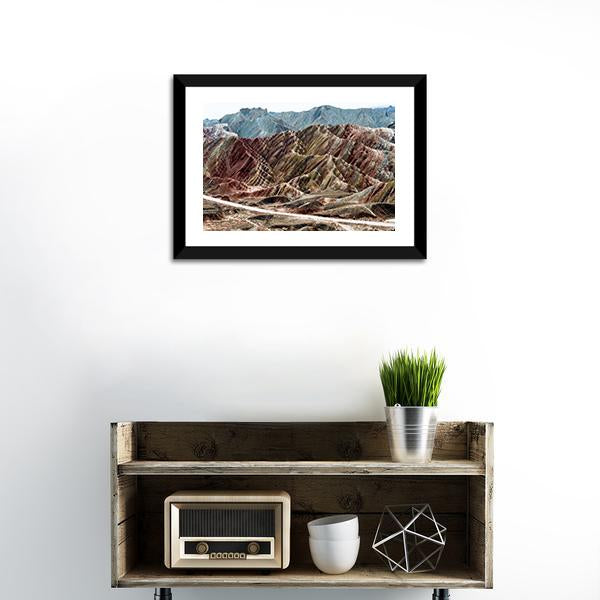 Scenic Area Of Zhangye Vertical Canvas Wall Art-3 Vertical-Gallery Wrap-12" x 25"-Tiaracle