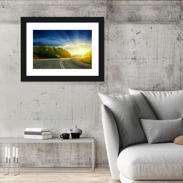 Road In The Mountains Panoramic Canvas Wall Art-1 Piece-36" x 12"-Tiaracle