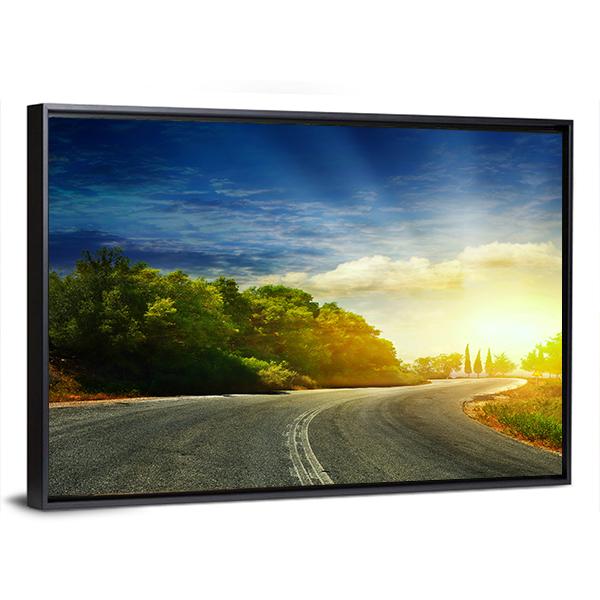 Road In The Mountains Panoramic Canvas Wall Art-1 Piece-36" x 12"-Tiaracle