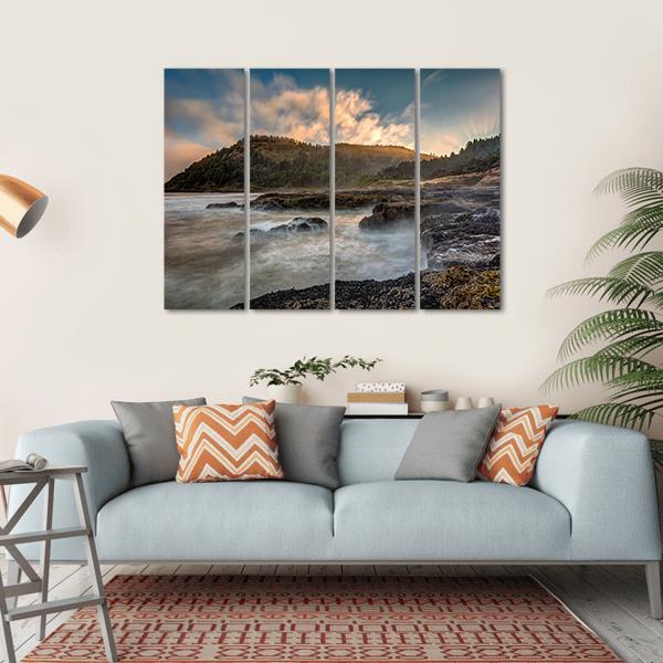 Scenic Cape Perpetua On The Oregon Coast Canvas Wall Art-4 Horizontal-Gallery Wrap-34" x 24"-Tiaracle