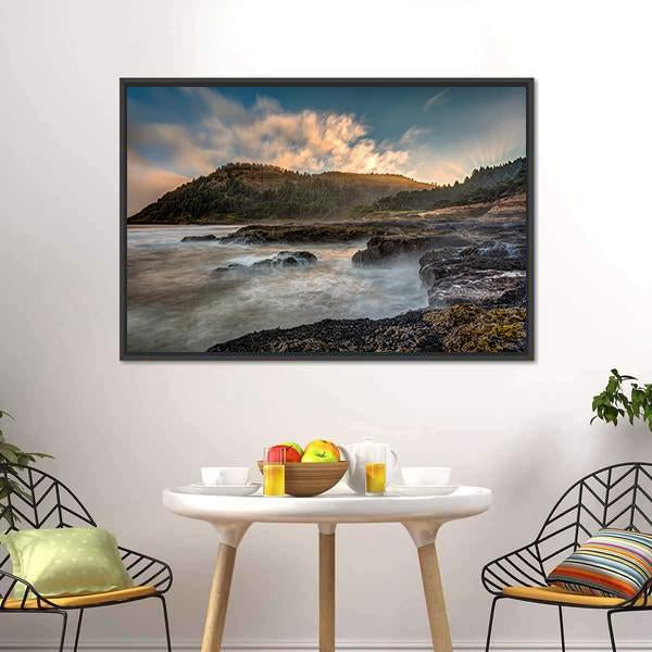 Scenic Cape Perpetua On The Oregon Coast Canvas Wall Art-3 Horizontal-Gallery Wrap-25" x 16"-Tiaracle