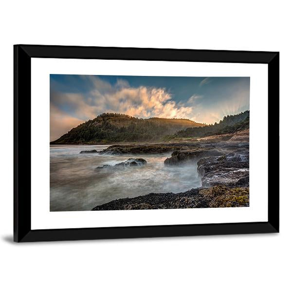 Scenic Cape Perpetua On The Oregon Coast Canvas Wall Art-3 Horizontal-Gallery Wrap-25" x 16"-Tiaracle