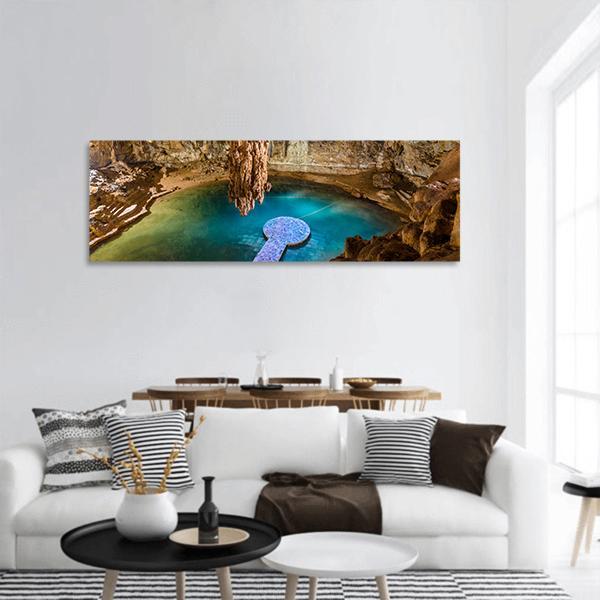 Scenic Cenote Suytun At Mexico Panoramic Canvas Wall Art-1 Piece-36" x 12"-Tiaracle