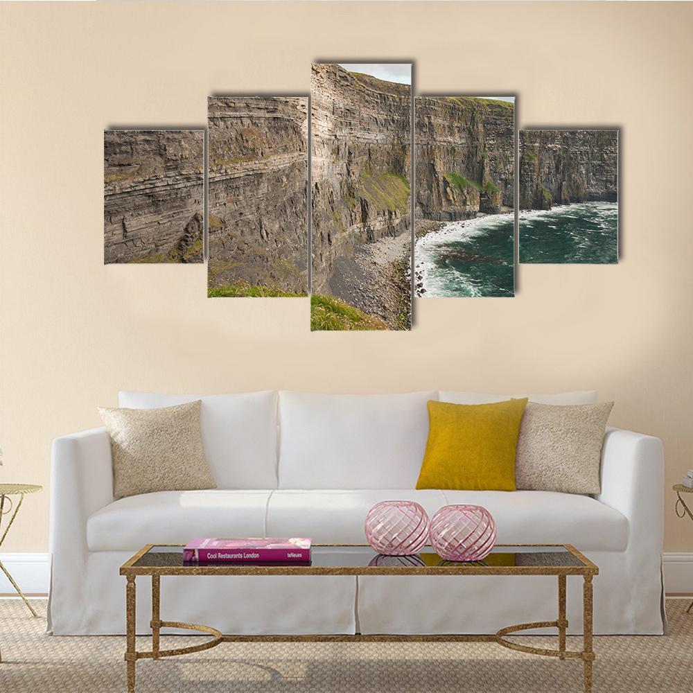 Scenic Cliffs Of Moher Canvas Wall Art-3 Horizontal-Gallery Wrap-37" x 24"-Tiaracle