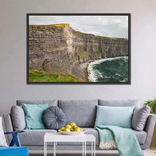 Scenic Cliffs Of Moher Canvas Wall Art-3 Horizontal-Gallery Wrap-25" x 16"-Tiaracle