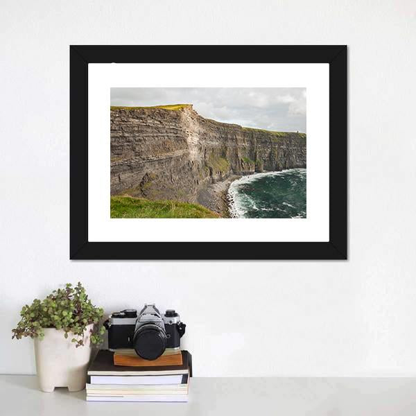 Scenic Cliffs Of Moher Canvas Wall Art-1 Piece-Framed Print-20" x 16"-Tiaracle