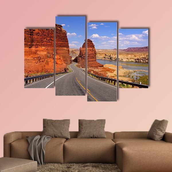 Scenic Desert Drive Canvas Wall Art-4 Pop-Gallery Wrap-50" x 32"-Tiaracle