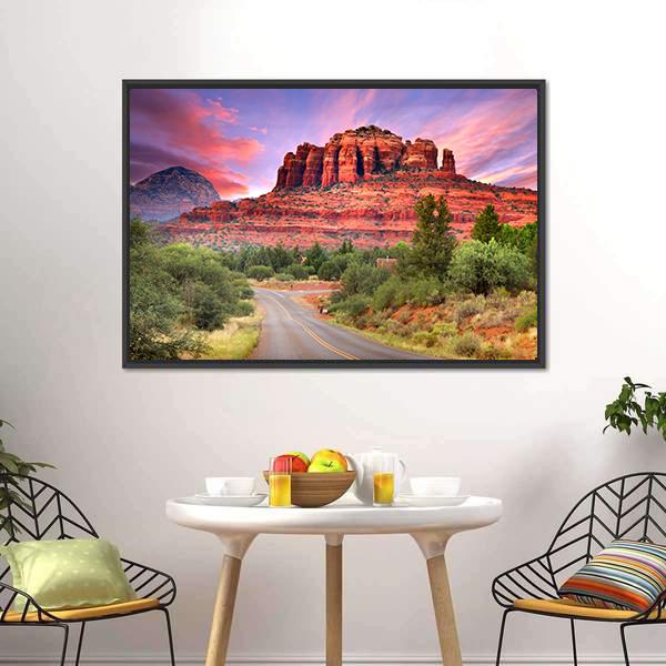 Scenic Drive Through Sedona Arizona Canvas Wall Art-3 Horizontal-Gallery Wrap-25&quot; x 16&quot;-Tiaracle