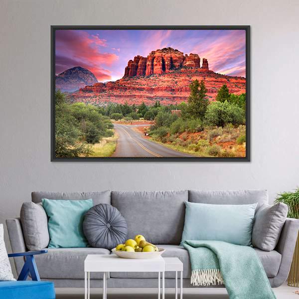 Scenic Drive Through Sedona Arizona Canvas Wall Art-3 Horizontal-Gallery Wrap-25&quot; x 16&quot;-Tiaracle