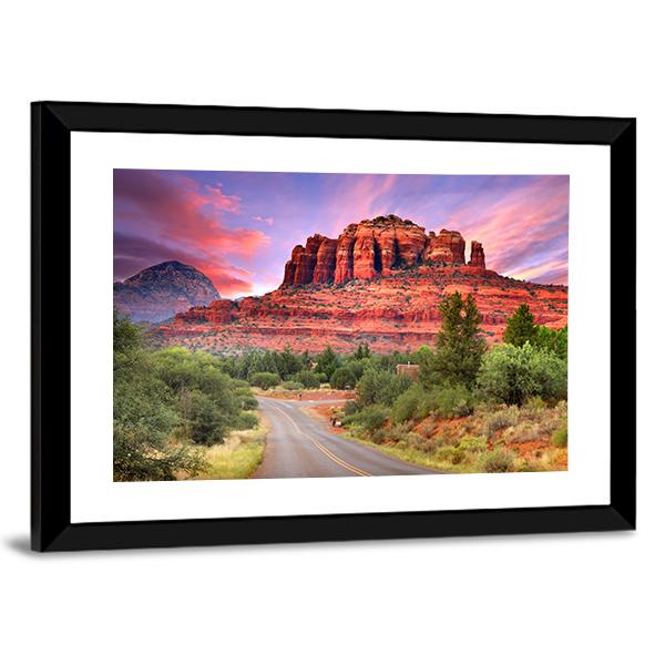 Scenic Drive Through Sedona Arizona Canvas Wall Art-3 Horizontal-Gallery Wrap-25" x 16"-Tiaracle