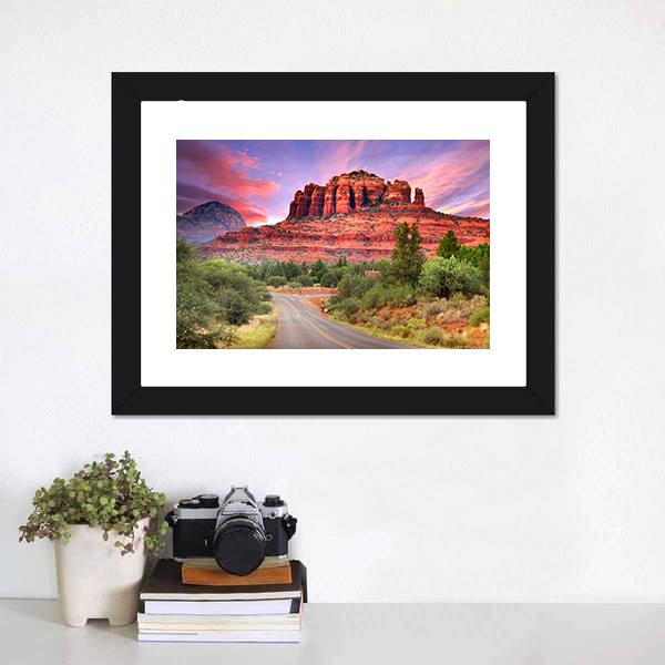 Scenic Drive Through Sedona Arizona Canvas Wall Art-1 Piece-Framed Print-20" x 16"-Tiaracle