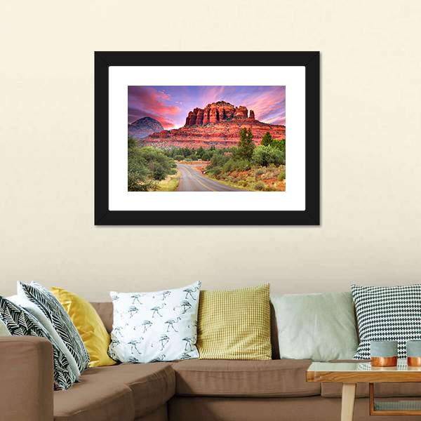 Scenic Drive Through Sedona Arizona Canvas Wall Art-3 Horizontal-Gallery Wrap-25&quot; x 16&quot;-Tiaracle