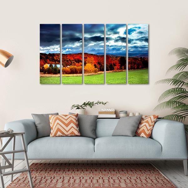 Fall Foliage Vermont Canvas Wall Art-5 Horizontal-Gallery Wrap-22" x 12"-Tiaracle