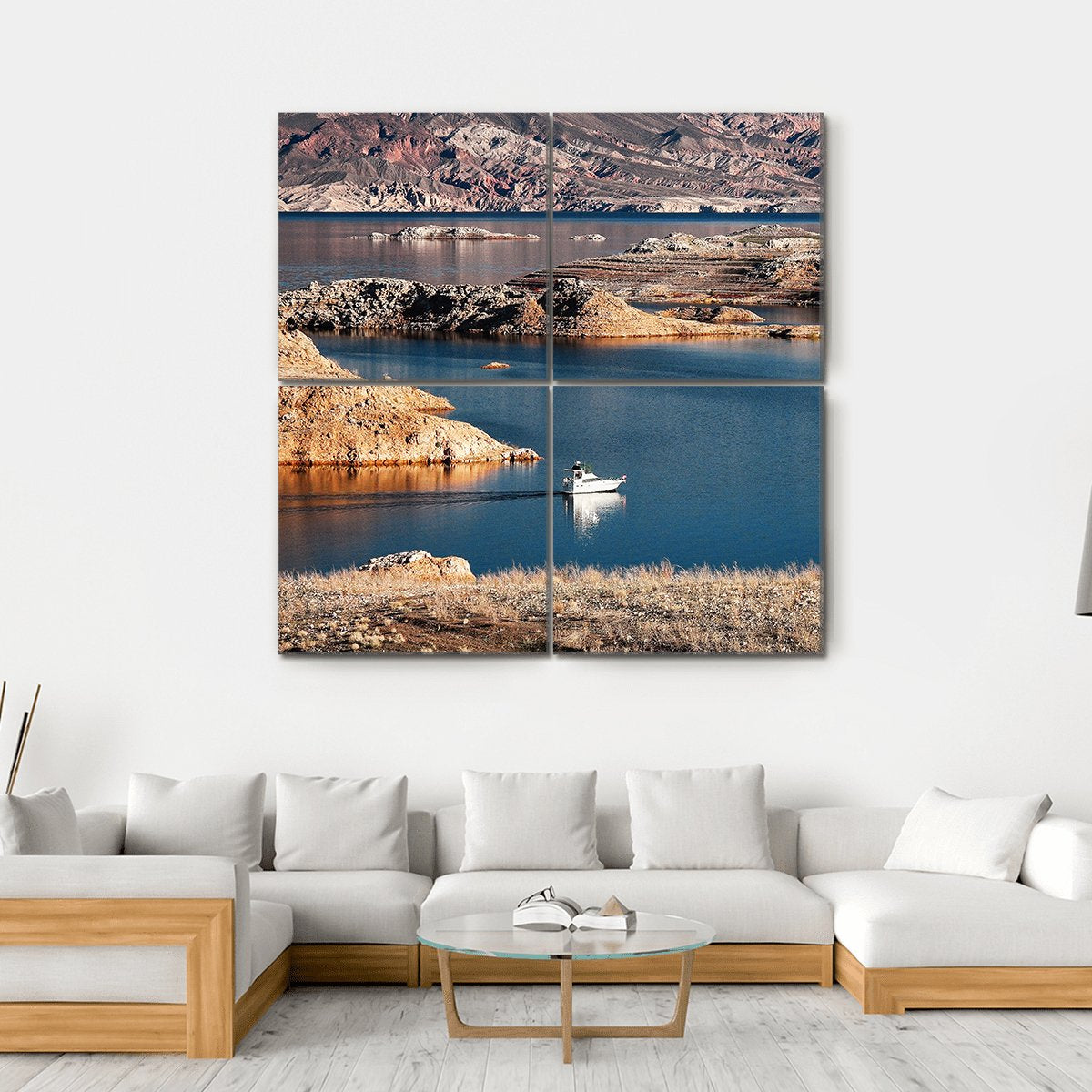 Scenic Lake Mead Colorado Canvas Wall Art-4 Square-Gallery Wrap-17" x 17"-Tiaracle