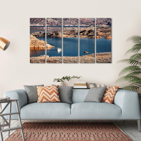 Scenic Lake Mead Colorado Canvas Wall Art-5 Horizontal-Gallery Wrap-22" x 12"-Tiaracle