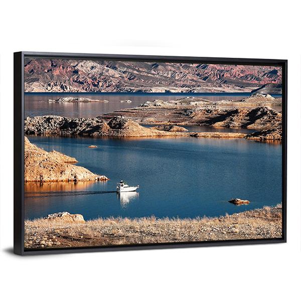 Scenic Lake Mead Colorado Canvas Wall Art-3 Horizontal-Gallery Wrap-25" x 16"-Tiaracle
