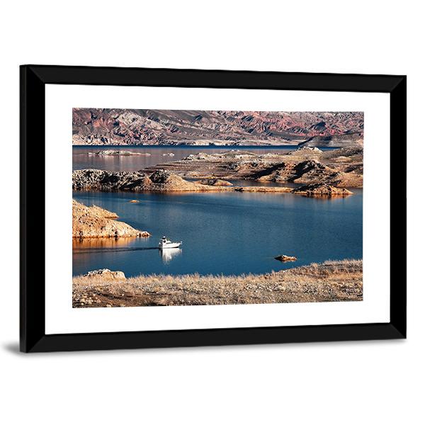Scenic Lake Mead Colorado Canvas Wall Art-3 Horizontal-Gallery Wrap-25" x 16"-Tiaracle