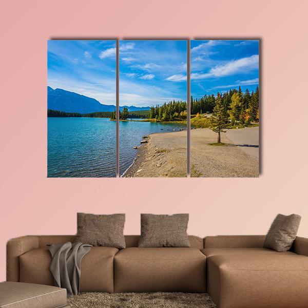 Scenic Lake Two Jack Canvas Wall Art-3 Horizontal-Gallery Wrap-37" x 24"-Tiaracle
