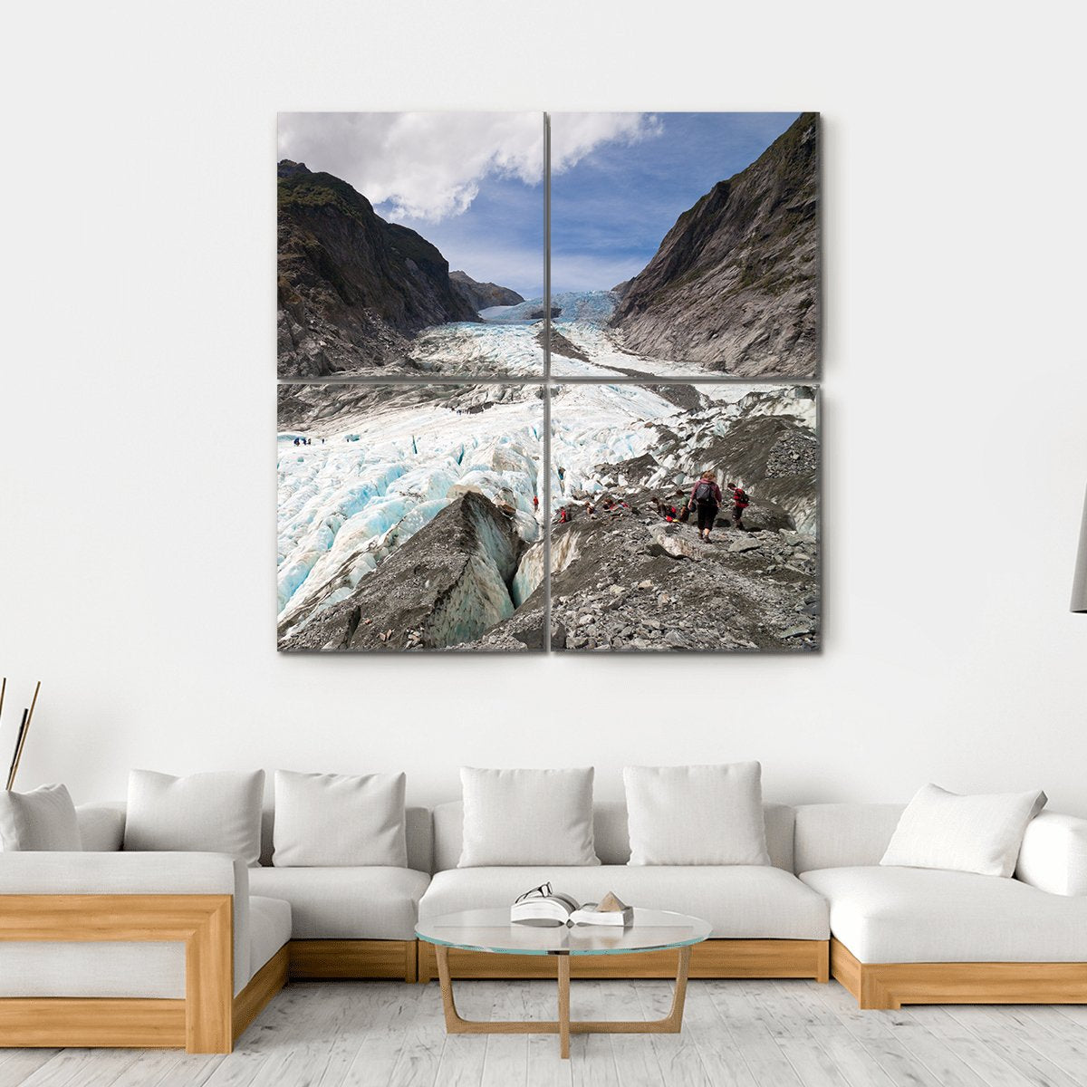 Scenic Landscape At Franz Josef Glacier Canvas Wall Art-4 Square-Gallery Wrap-17" x 17"-Tiaracle