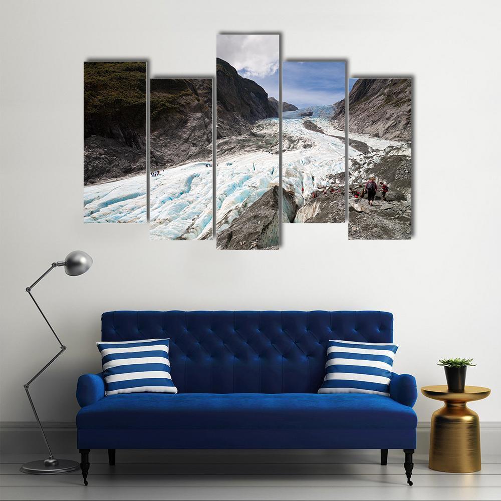 Scenic Landscape At Franz Josef Glacier Canvas Wall Art-5 Pop-Gallery Wrap-47" x 32"-Tiaracle
